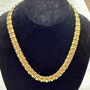 Napier Gold Statement Necklace Chunky Textured Design Sz 16”